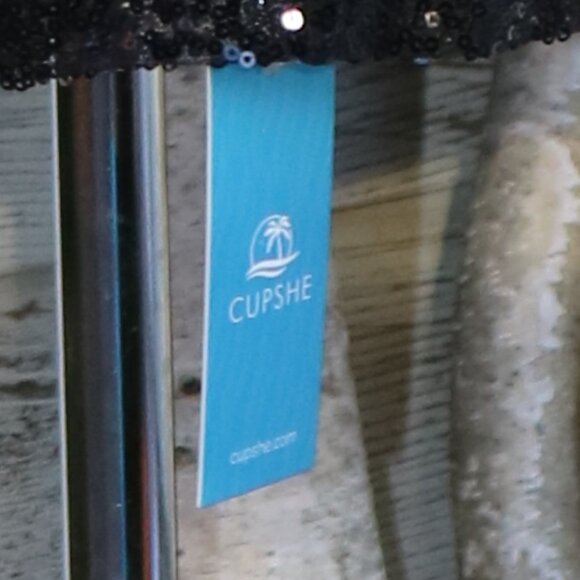 NEW Cupshe Black Starlight Sequin Collared Open Stretch Knit Jacket Sz MEDIUM - Picture 6 of 8